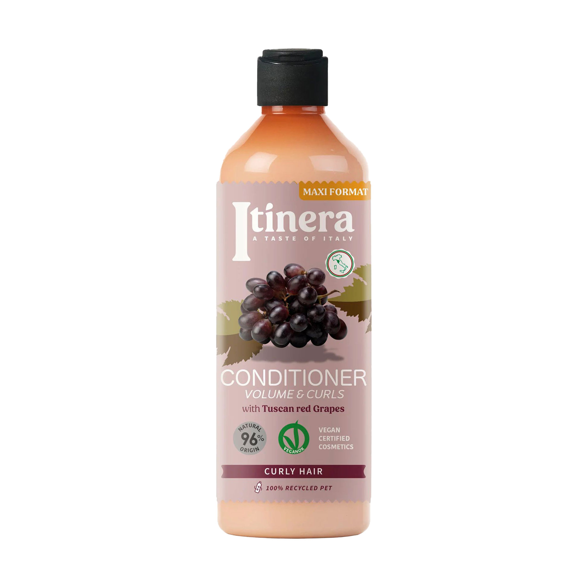 Кондиціонер Itinera Volume &amp; Curls Conditioner для кучерів та блиску, з червоним виноградом, 370 мл
